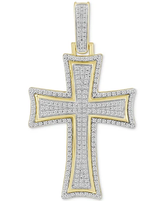 Men's Diamond Pave Flared Cross Pendant (1/2 ct. t.w.) in 10k Gold