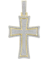 Men's Diamond Pave Flared Cross Pendant (1/2 ct. t.w.) in 10k Gold