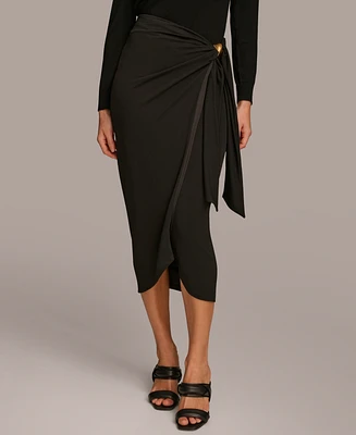Donna Karan Women's Faux-Wrap Midi Skirt