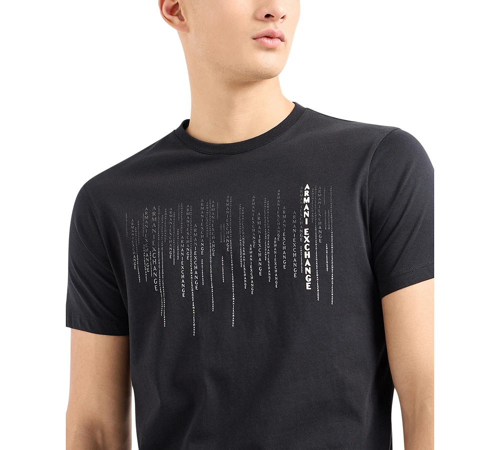 A|X Armani Exchange Men's Regular-Fit Digital Logo Graphic T-Shirt