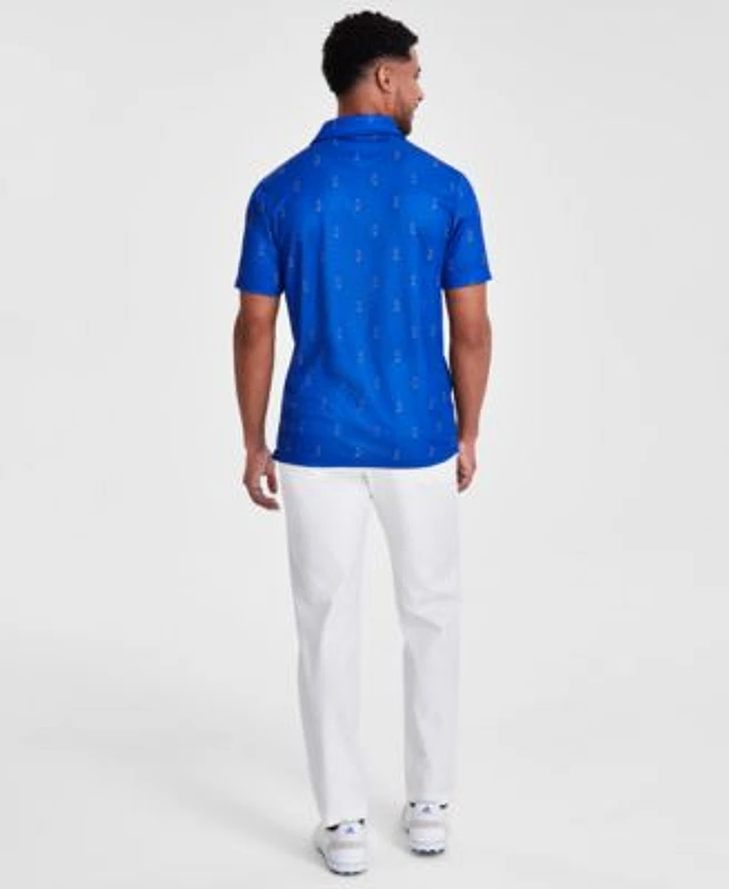Club Room Mens Regular Fit Golfer Print Tech Polo Shirt Solid Tech Pants Created For Macys
