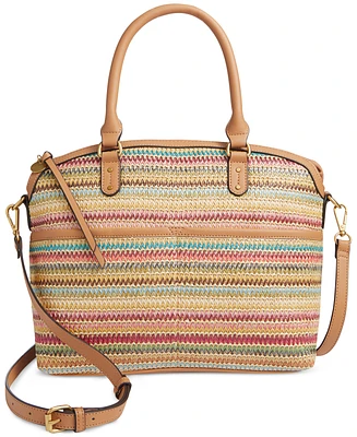 Style & Co Medium Straw Dome Satchel, Created for Macy's
