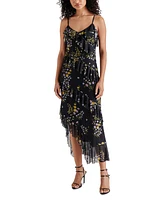 Steve Madden Women's Aida Printed Ruffled Asymmetric-Hem Dress