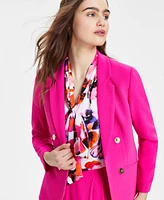 Bar Iii Women's Textured Open-Front Button-Trim Blazer, Created for Macy's