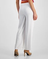 Bar Iii Women's Darted-Waist Wide-Leg High-Rise Pants, Created for Macy's