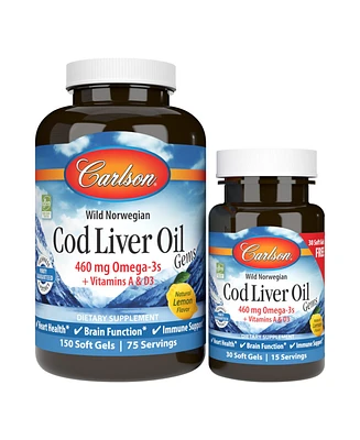 Carlson Labs Carlson - Cod Liver Oil Gems, 460 mg Omega