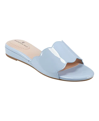 Bandolino Women's Kayla Scalloped Edge Demi Wedge Sandals