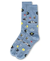 MeMoi Men's Police Novelty Crew Socks