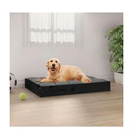 Dog Bed 28.1"x21.3"x3.5" Solid Wood Pine