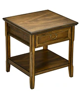 Homcom Retro Side Table Accent Table with Storage for Living Room, Coffee