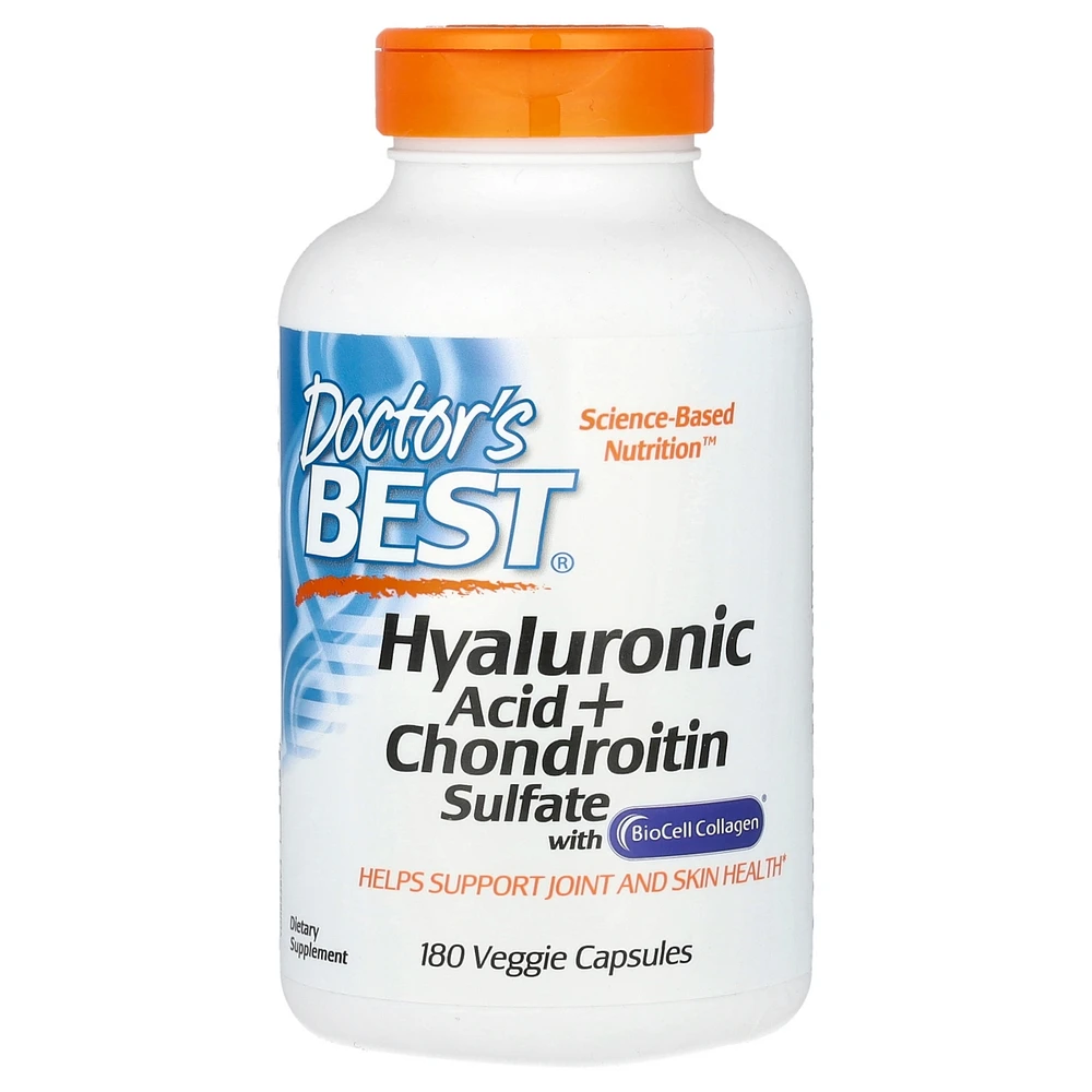 Doctor's Best Hyaluronic Acid + Chondroitin Sulfate with BioCell Collagen - 180 Veggie - Assorted Pre