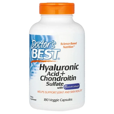 Doctor's Best Hyaluronic Acid + Chondroitin Sulfate with BioCell Collagen - 180 Veggie