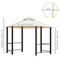 Outsunny 13' x 13' Patio Gazebo, Double Roof Gazebo Canopy Shelter,