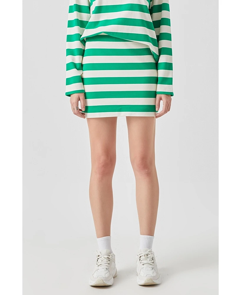 Women's Stripe Terry Skirt