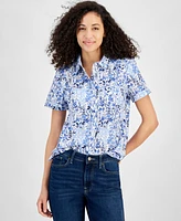 Tommy Hilfiger Women's Garden Floral Cotton Camp Shirt