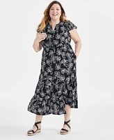 Style & Co Plus Ruffle Tiered Dress, Created for Macy's