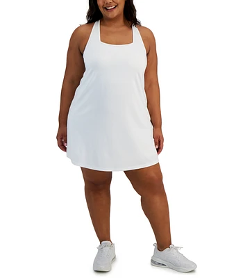 Id Ideology Plus Active Solid Cross-Back Sleeveless Dress, Created for Macy's