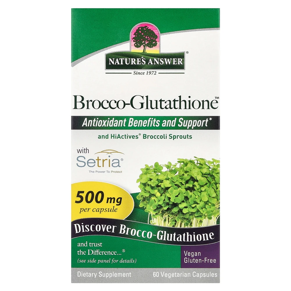 Nature's Answer Brocco-Glutathione 500 mg - 60 Vegetarian Capsules - Assorted Pre