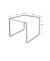 Azar Displays Clear Acrylic Riser Pedestal Display 5.5"W x 5.5"D x 5.5"H, 4