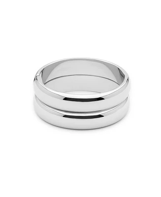 Ettika Simple Stackable Silver-Plated Bangle Bracelet Set