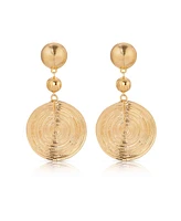 Ettika Textured Disc 18K Gold-Plated Statement Earrings