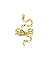 Bling Jewelry Helix Climber Crawler Snake Serpent Clip On Wrap Wire Cartilage Lobe Ear Cuff Earrings Men Non Pierced Ear Gold Plated Sterling Silver P