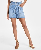 I.n.c. International Concepts Women's High-Rise Tied-Belt Shorts, Created for Macy's