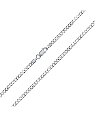 Bling Jewelry Solid 3MM Sterling Silver Miami Cuban Curb Chain Necklace 16 Inch