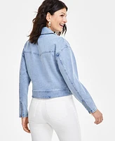 I.n.c. International Concepts Women's Denim Moto Jacket, Created for Macy's