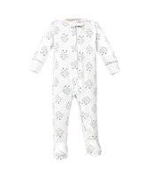 Hudson Baby Boys Cotton Zipper Sleep and Play 3pk, Royal Safari, 3-6 Months