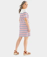 Style & Co Women's Printed Boat-Neck Elbow Sleeve Dress, Created for Macy's