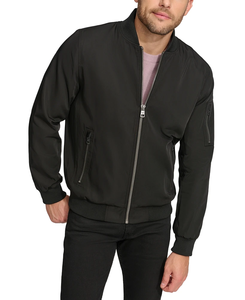 Calvin Klein Men's Solid-Color Zipper Flight Jacket