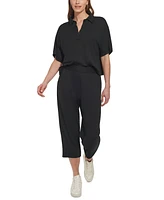 Dkny Sport Women's High-Rise Cropped Wide-Leg Pants