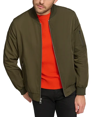 Calvin Klein Men's Solid-Color Zipper Flight Jacket