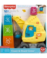 Fisher Price Count and Stack Crane Baby and Toddler Learning Toy with Blocks, Lights and Sounds - Multi