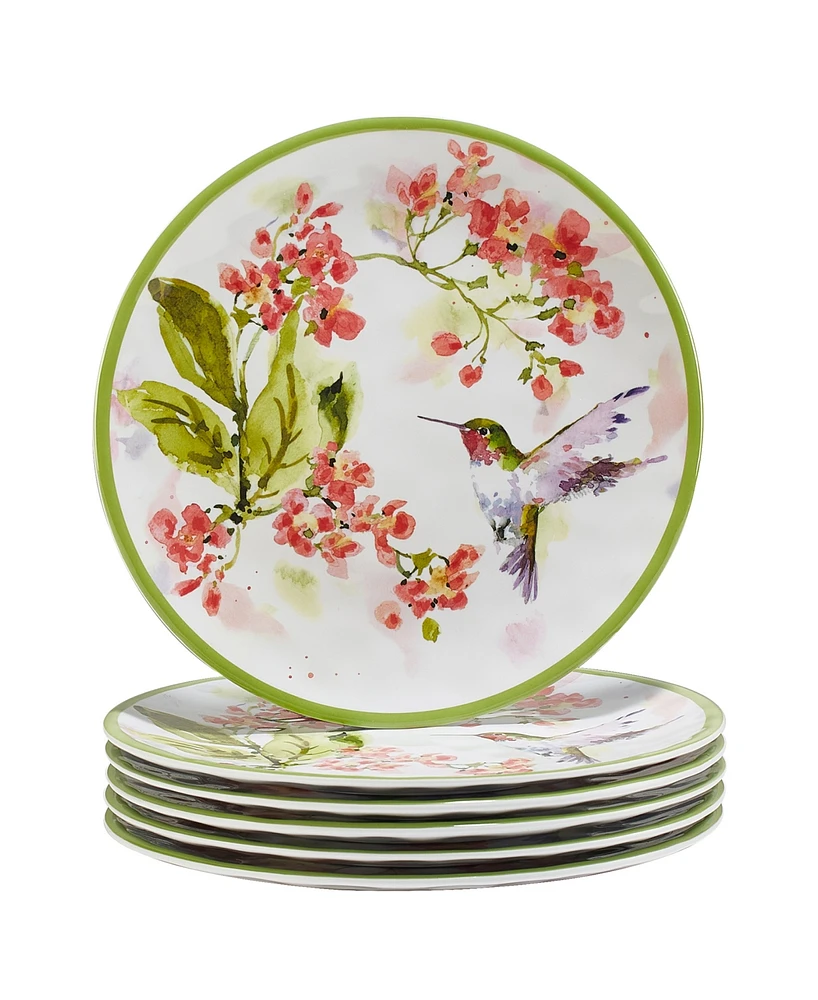 Certified International Hummingbirds Set of 6 Salad Plate 9", Service For 6