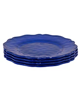 Certified International Blue Indigo Crackle Set of 4 Dinner Plate 11", Service For 4