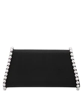Nina Imitation Pearl Trim Trapezoid Flap Bag