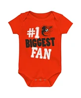 Baby Boys and Girls Fanatics Baltimore Orioles Fan Pennant 3-Pack Bodysuit Set