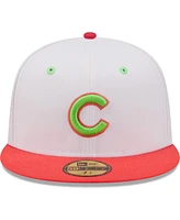 Men's New Era White, Coral Chicago Cubs 1990 Mlb All-Star Game Strawberry Lolli 59FIFTY Fitted Hat