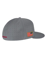 Men's Nike Gray Alabama Crimson Tide Usa Side Patch True AeroBill Performance Fitted Hat