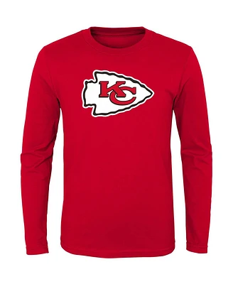 Big Boys Red Kansas City Chiefs Primary Logo Long Sleeve T-Shirt