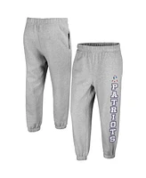 Women's '47 Brand Gray Distressed New England Patriots Double Pro Harper Jogger Sweatpants