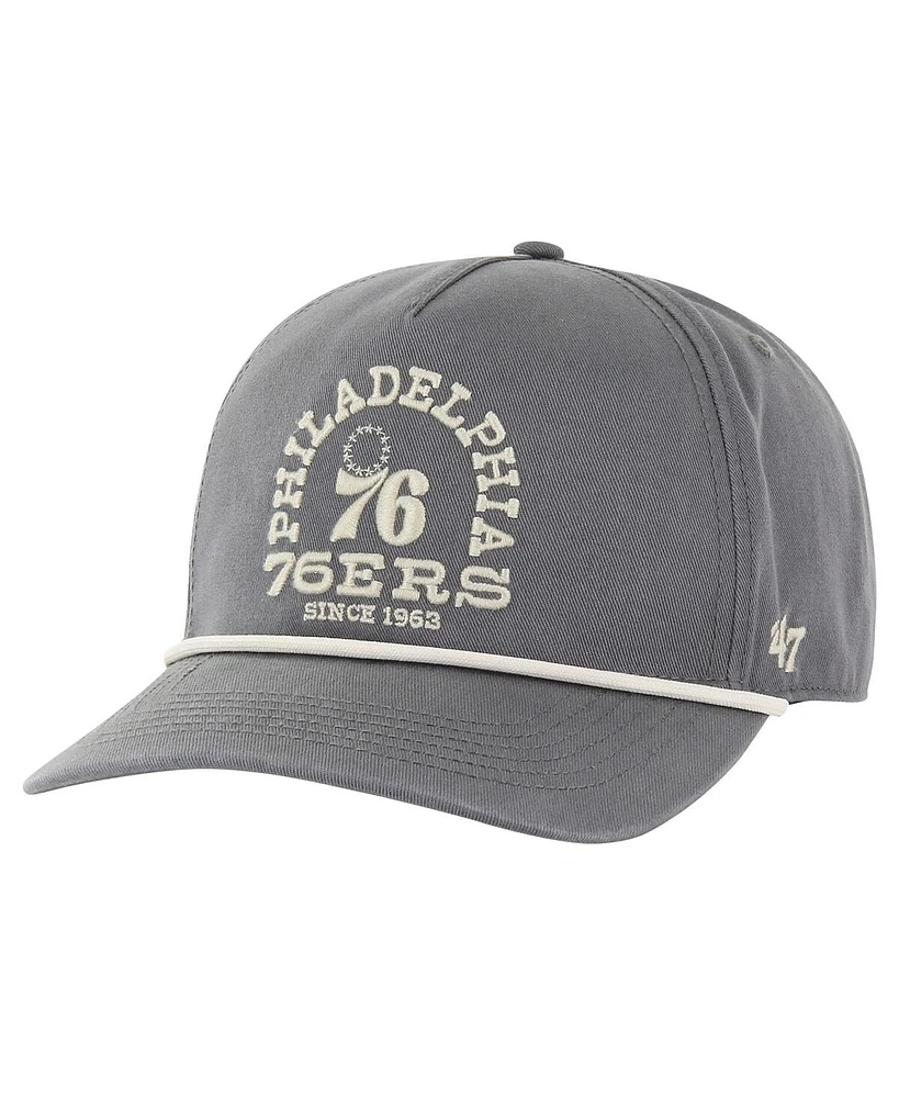 Men's '47 Brand Charcoal Philadelphia 76ers Canyon Ranchero Hitch Adjustable Hat