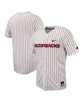 Men's Nike White Arkansas Razorbacks Pinstripe Replica Baseball Jersey