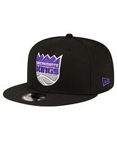 Men's New Era Black Sacramento Kings Official Team Color 9FIFTY Snapback Hat