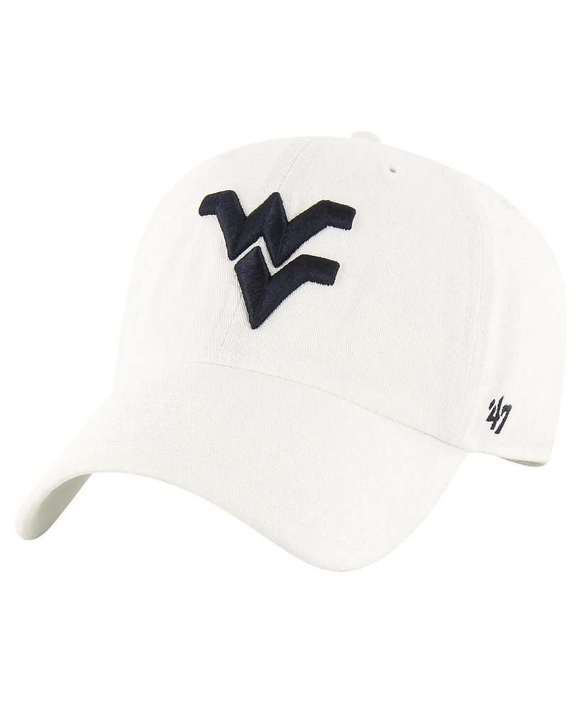 Men's '47 Brand White West Virginia Mountaineers Clean Up Adjustable Hat