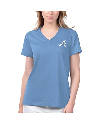 Women's Margaritaville Light Blue Atlanta Braves Game Time V-Neck T-shirt