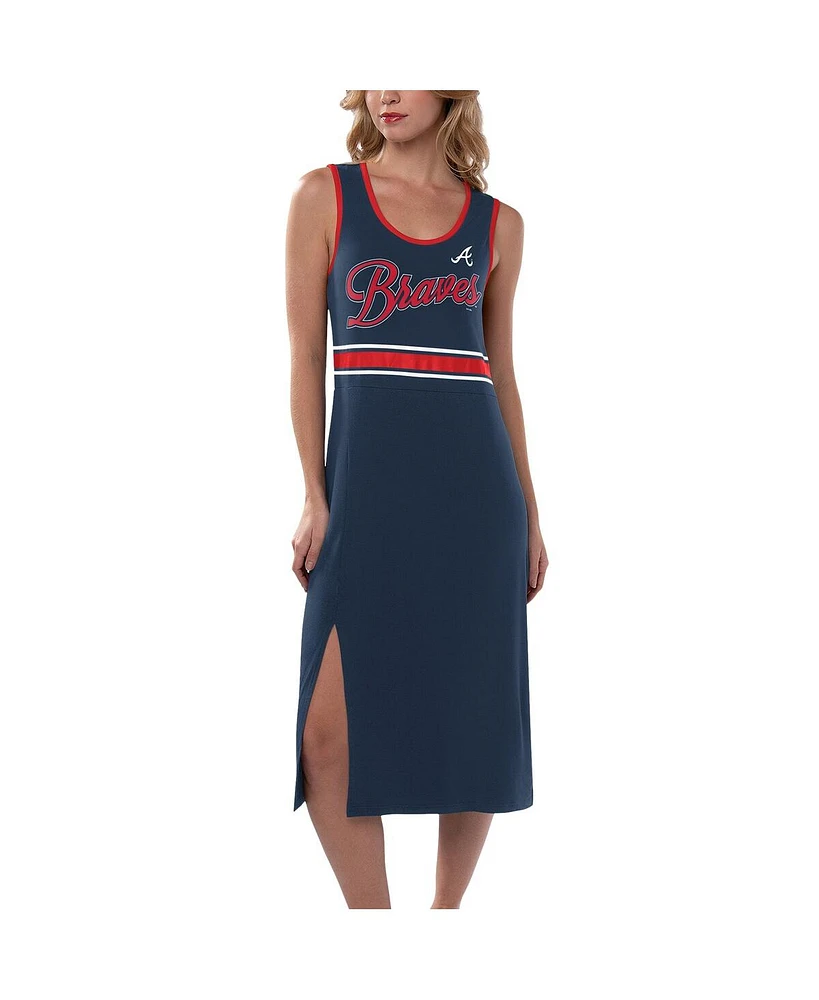 Women's G-iii 4Her by Carl Banks Navy Atlanta Braves Main Field Maxi Dress