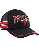 Men's '47 Brand Black Chicago Bulls Sidebrand Stripes Trucker Adjustable Hat